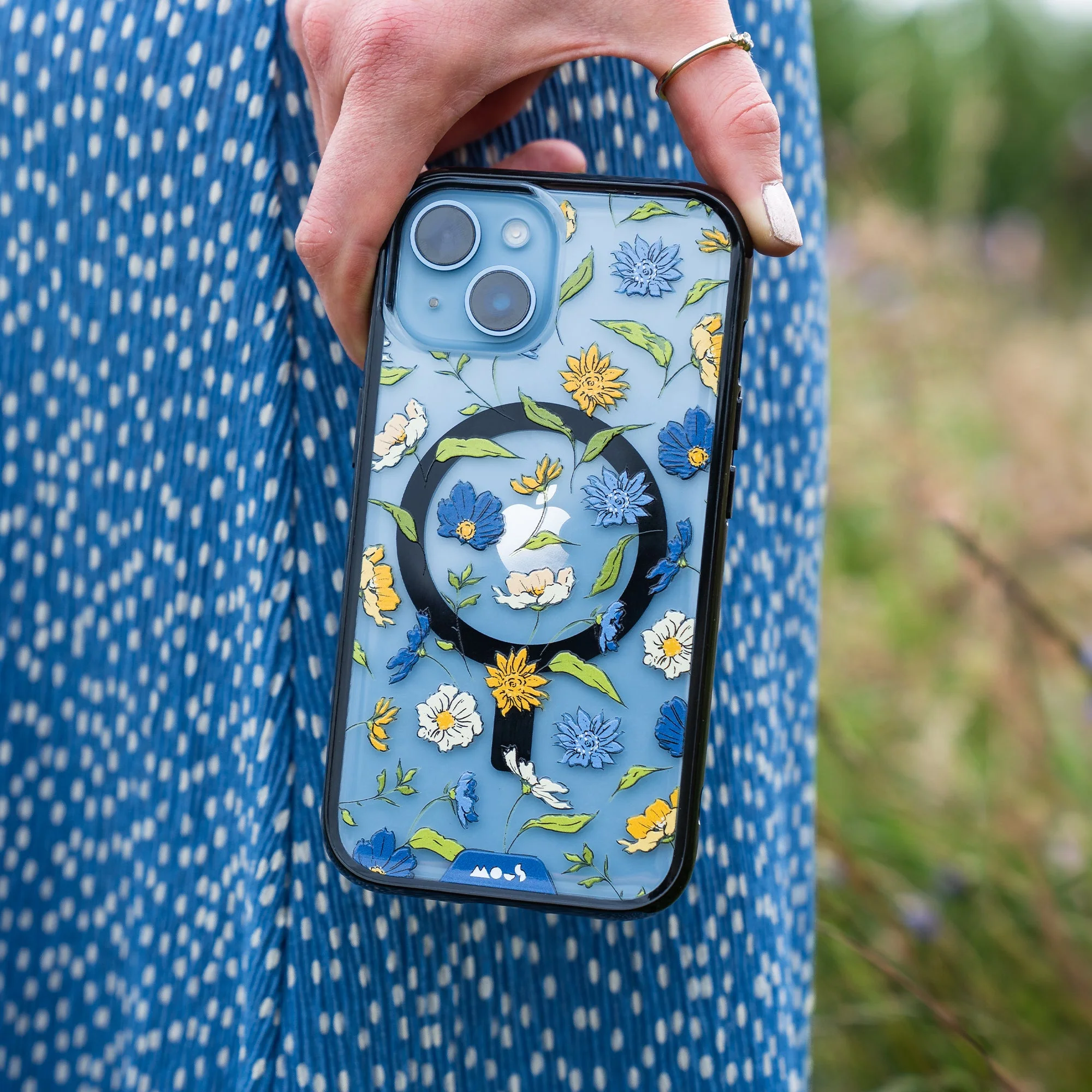 Floral Blue Protective Phone Case - Flowers MagSafe - Image 14