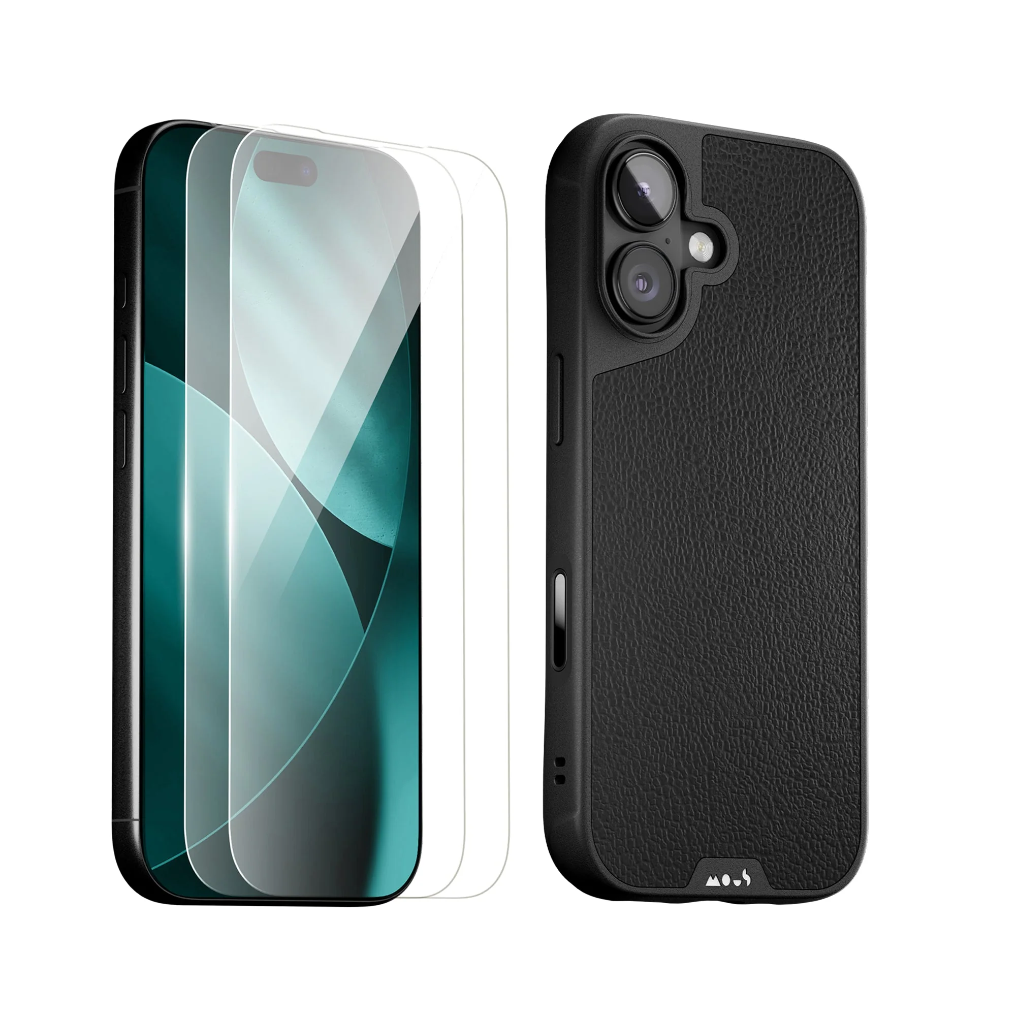 Black Leather Protective Case and Screen Protector - Apple Essentials Kit - Image 2